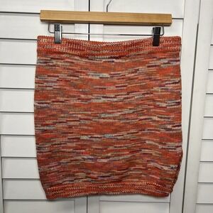Pretty Garbage Knit Pull On Side Slit Stretch Mini Skirt Women's Size Large NWT